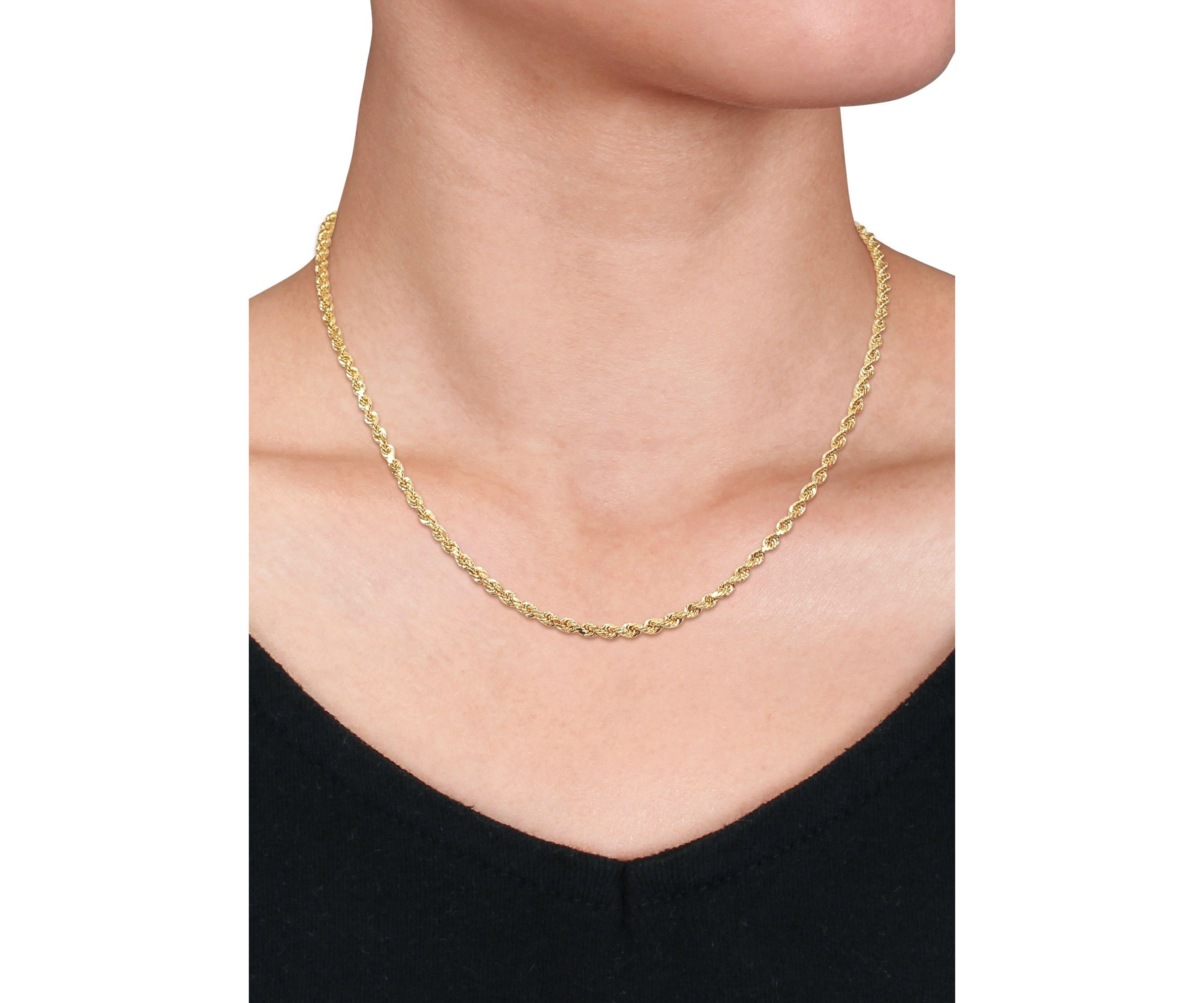 18 Inch Rope Chain Necklace in 10K Yellow Gold