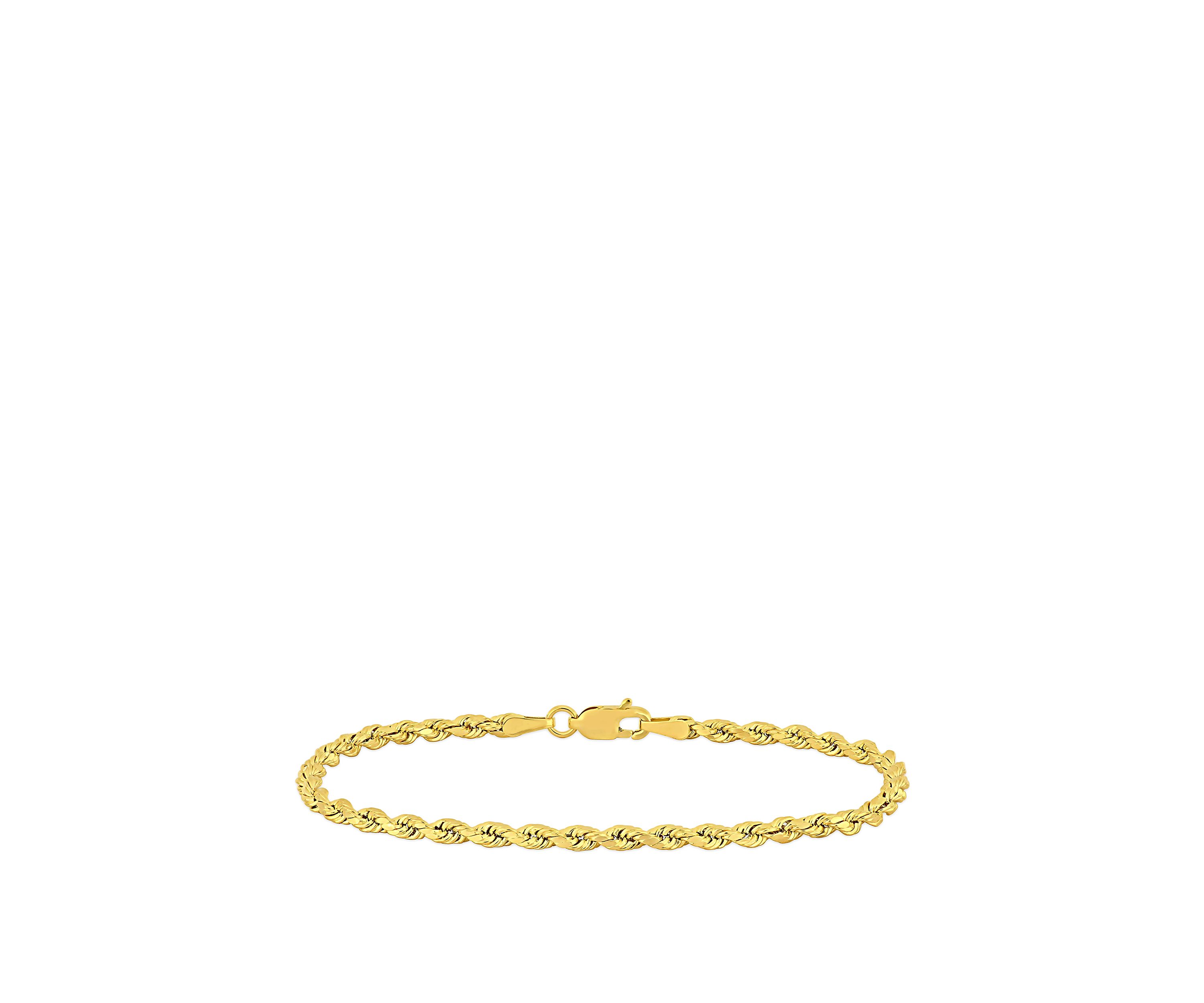 Rope Chain Bracelet in 10K Yellow Gold