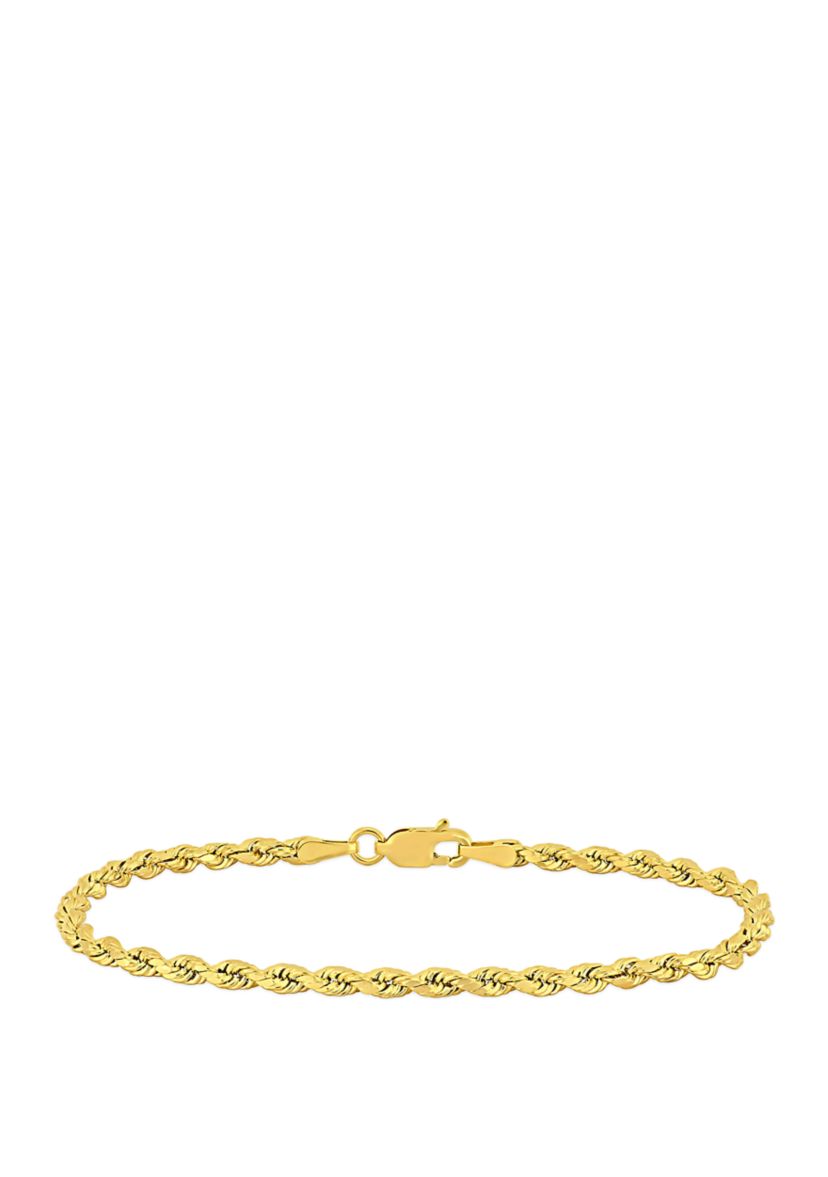 Rope Chain Bracelet in 10K Yellow Gold