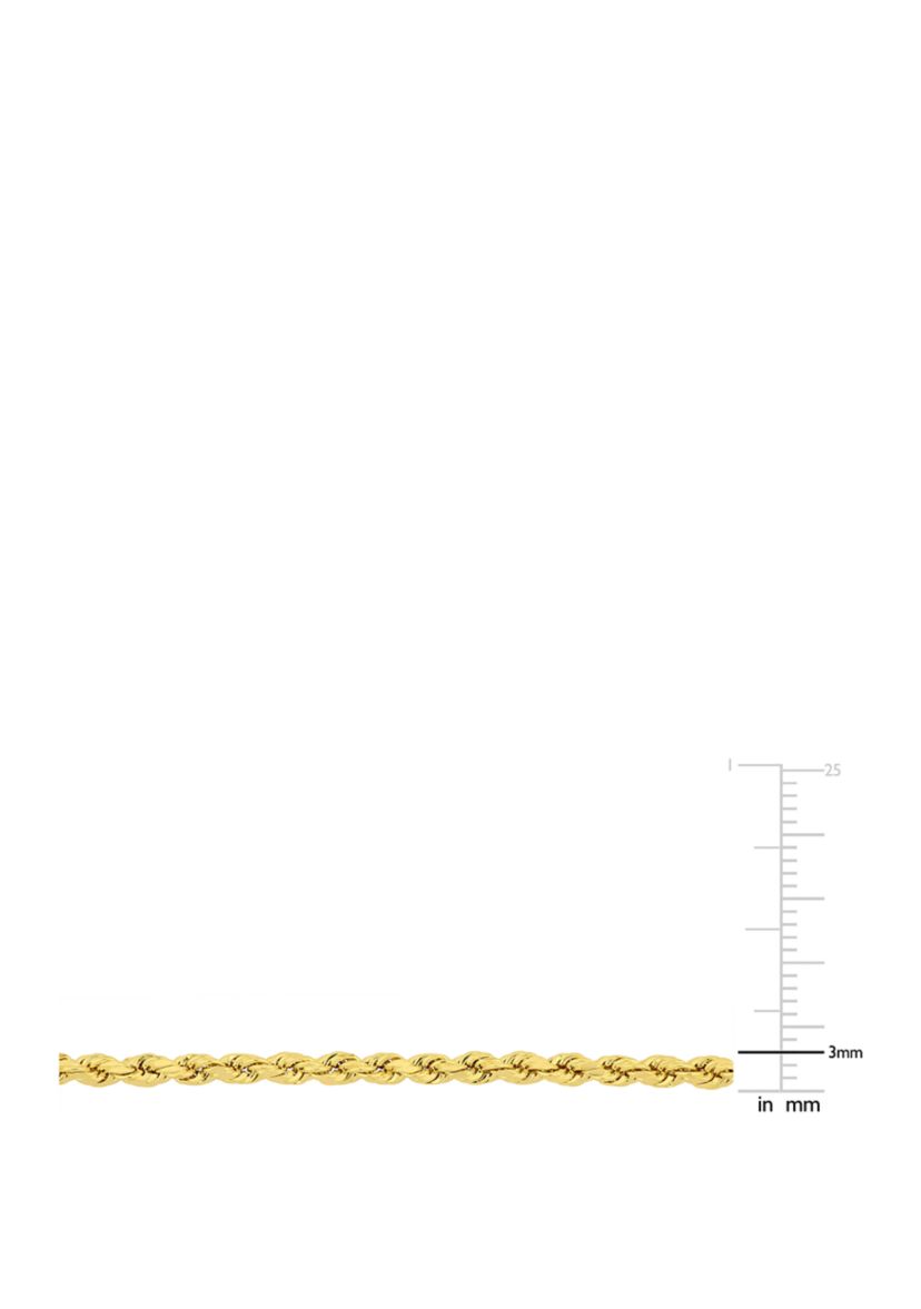 Rope Chain Bracelet in 10K Yellow Gold