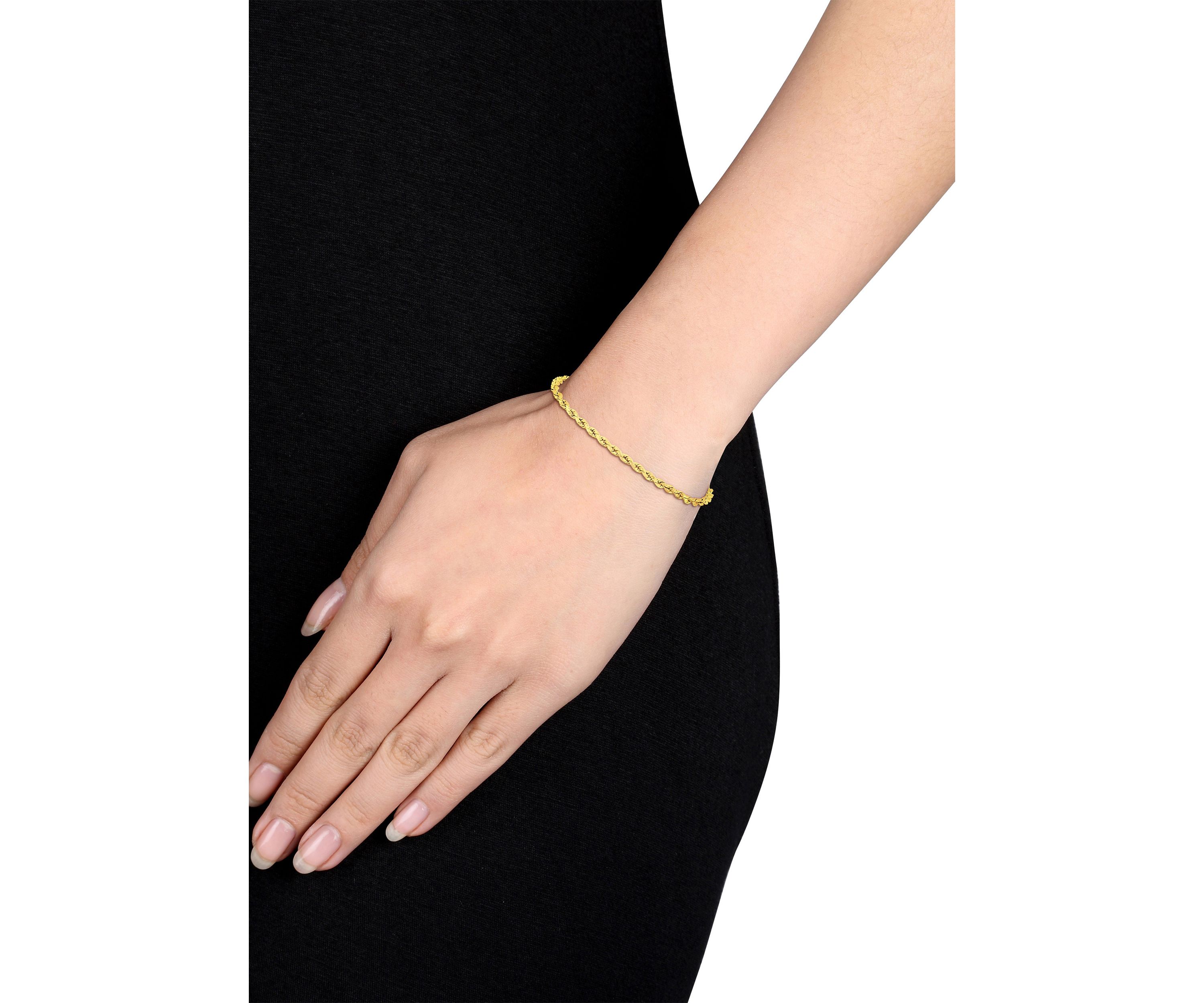 Rope Chain Bracelet in 10K Yellow Gold
