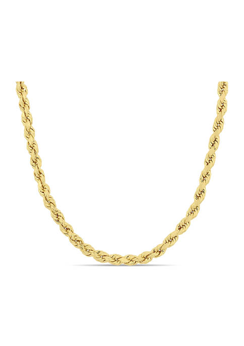 20 in x 4 mm Rope Chain Necklace in 10K Yellow Gold
