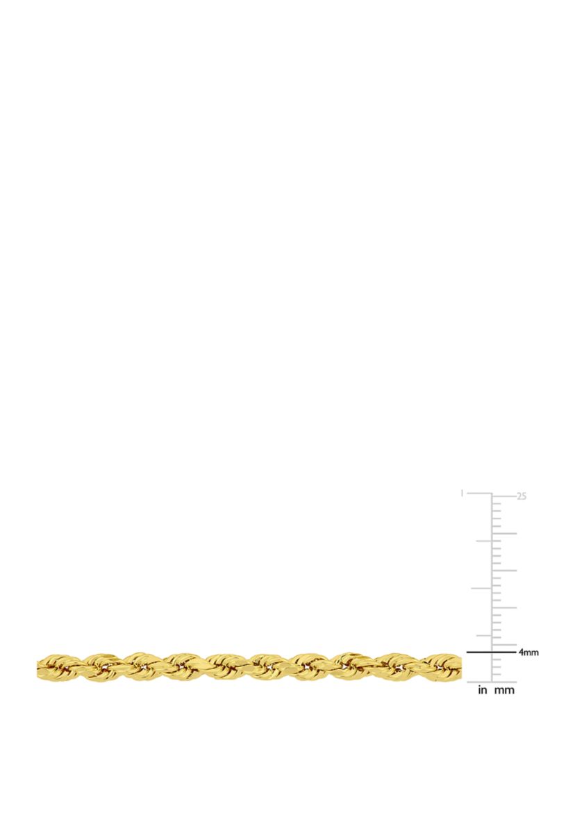 Rope Chain Bracelet in 10K Yellow Gold