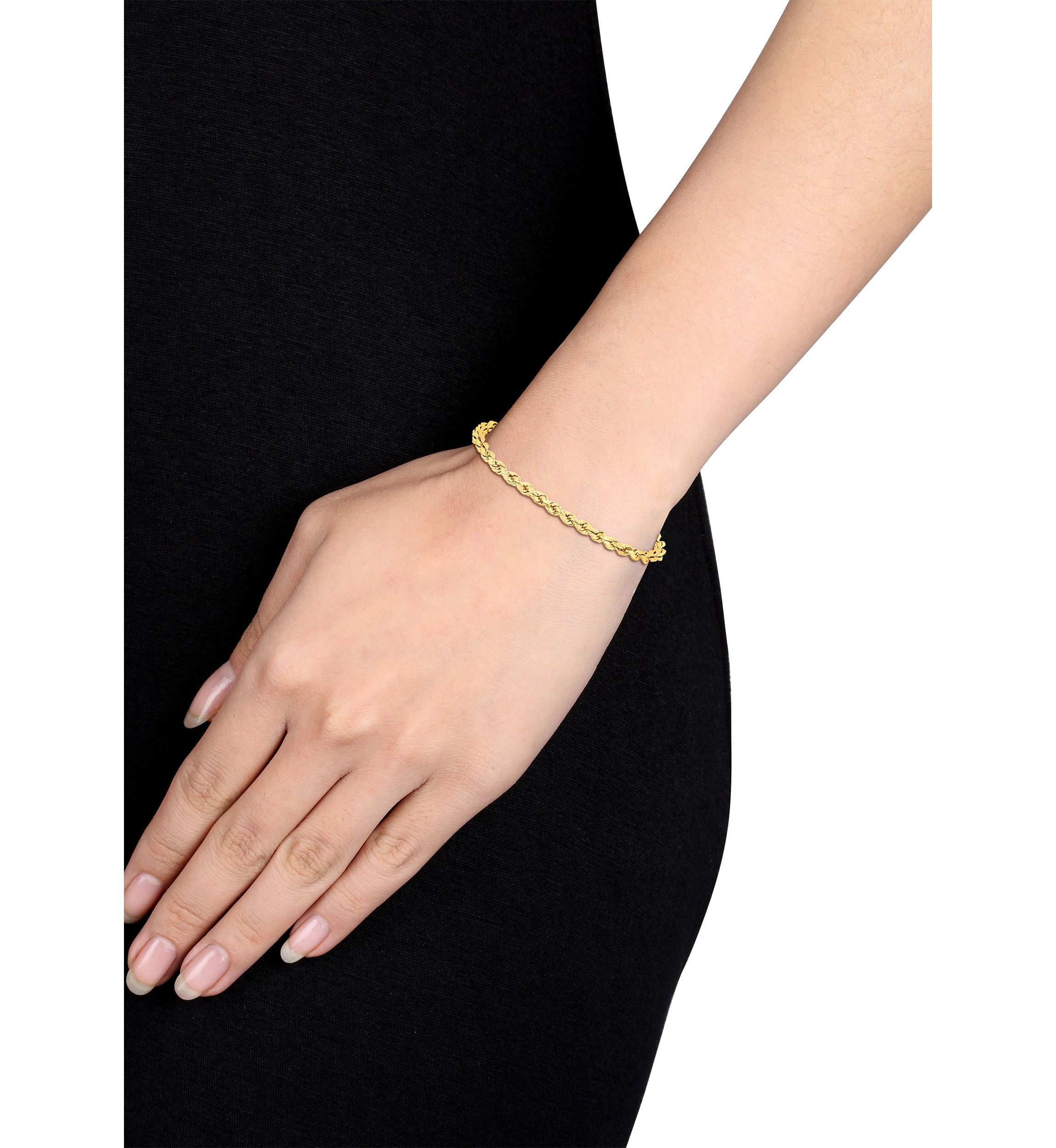 Rope Chain Bracelet in 10K Yellow Gold