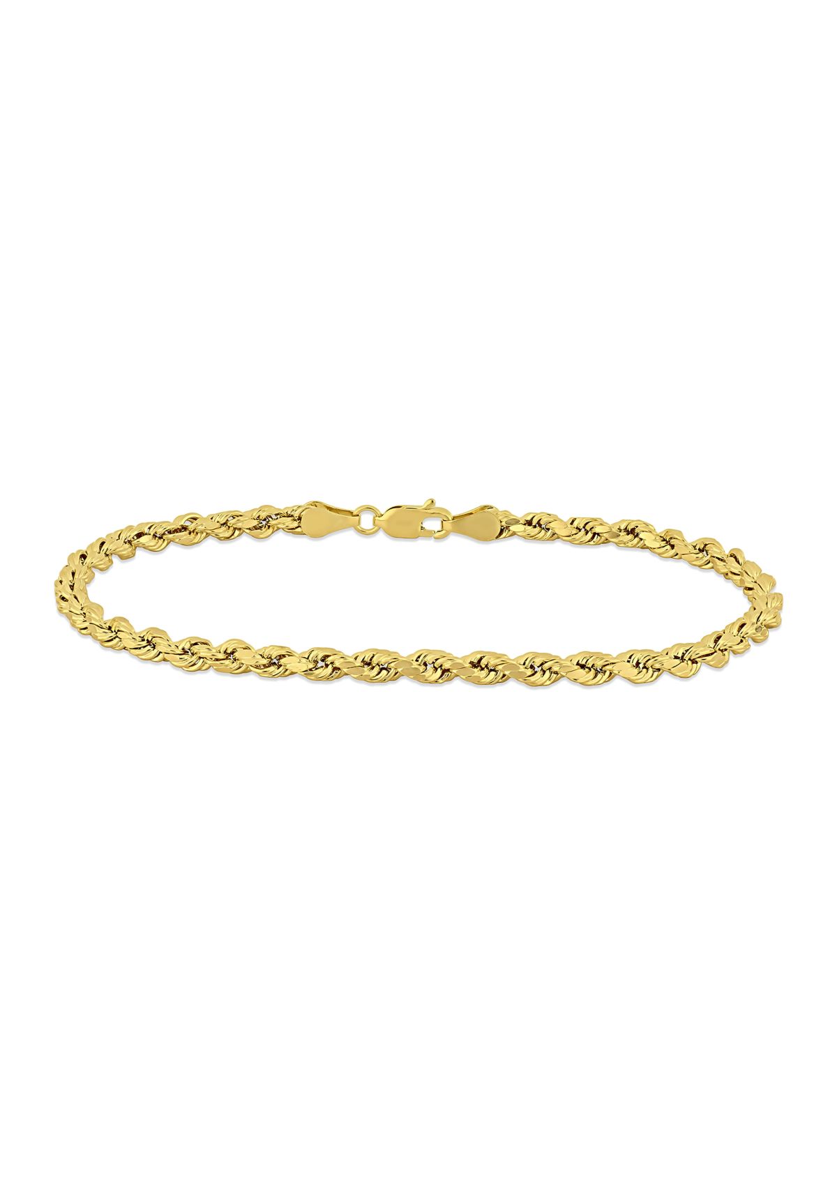Mens Rope Chain Bracelet in 10k Yellow Gold (4 mm/9 in)