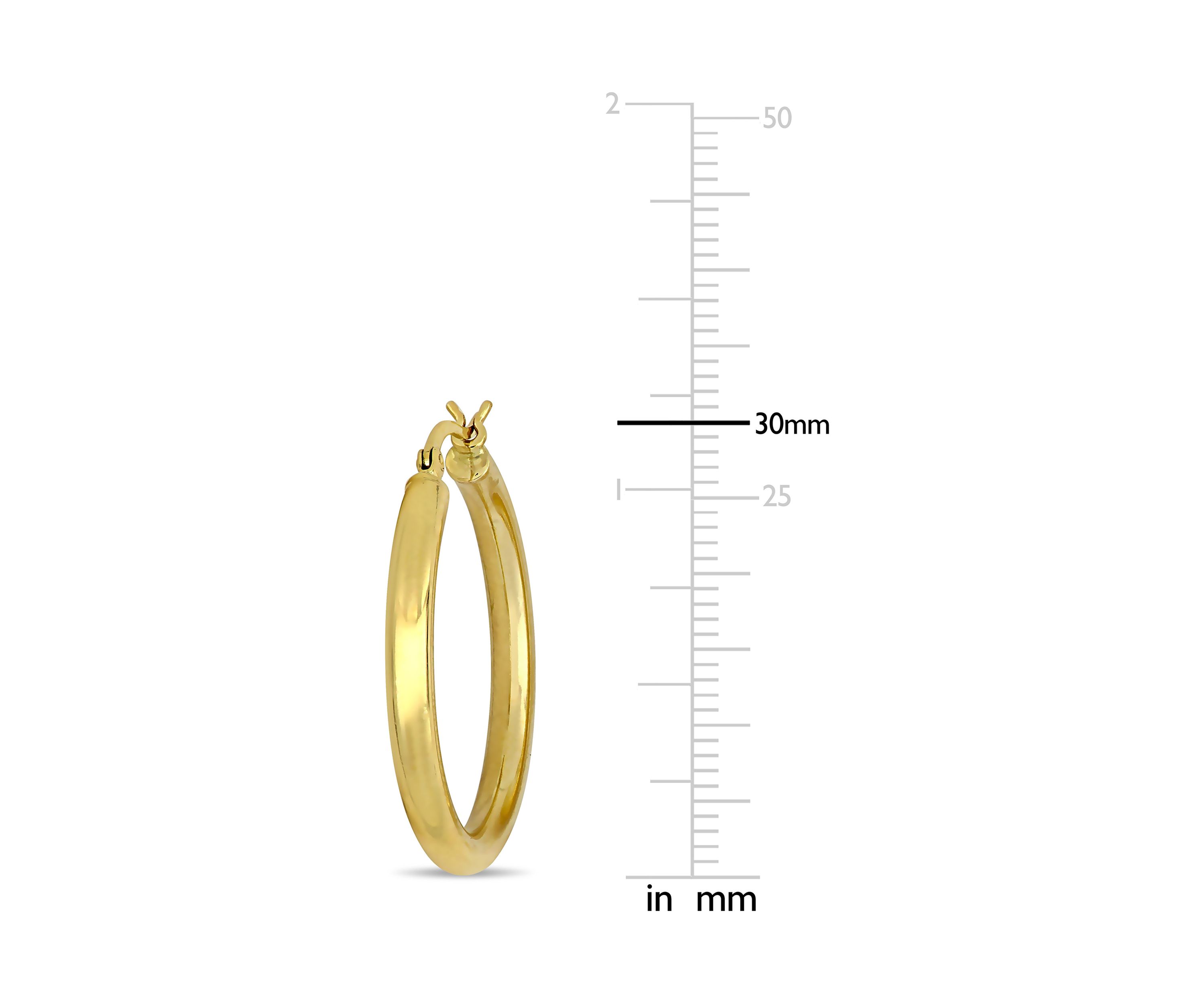 30 Millimeter Hoop Earrings in 10K Yellow Gold