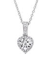  1/6 ct. t.w. Diamond Heart Drop Pendant with Chain in Sterling Silver 