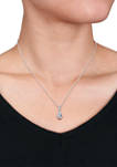  1/6 ct. t.w. Diamond Teardrop Halo Pendant with Chain in Sterling Silver 