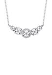 1/6 ct. t.w. Diamond 5 Stone Flower Necklace in Sterling Silver