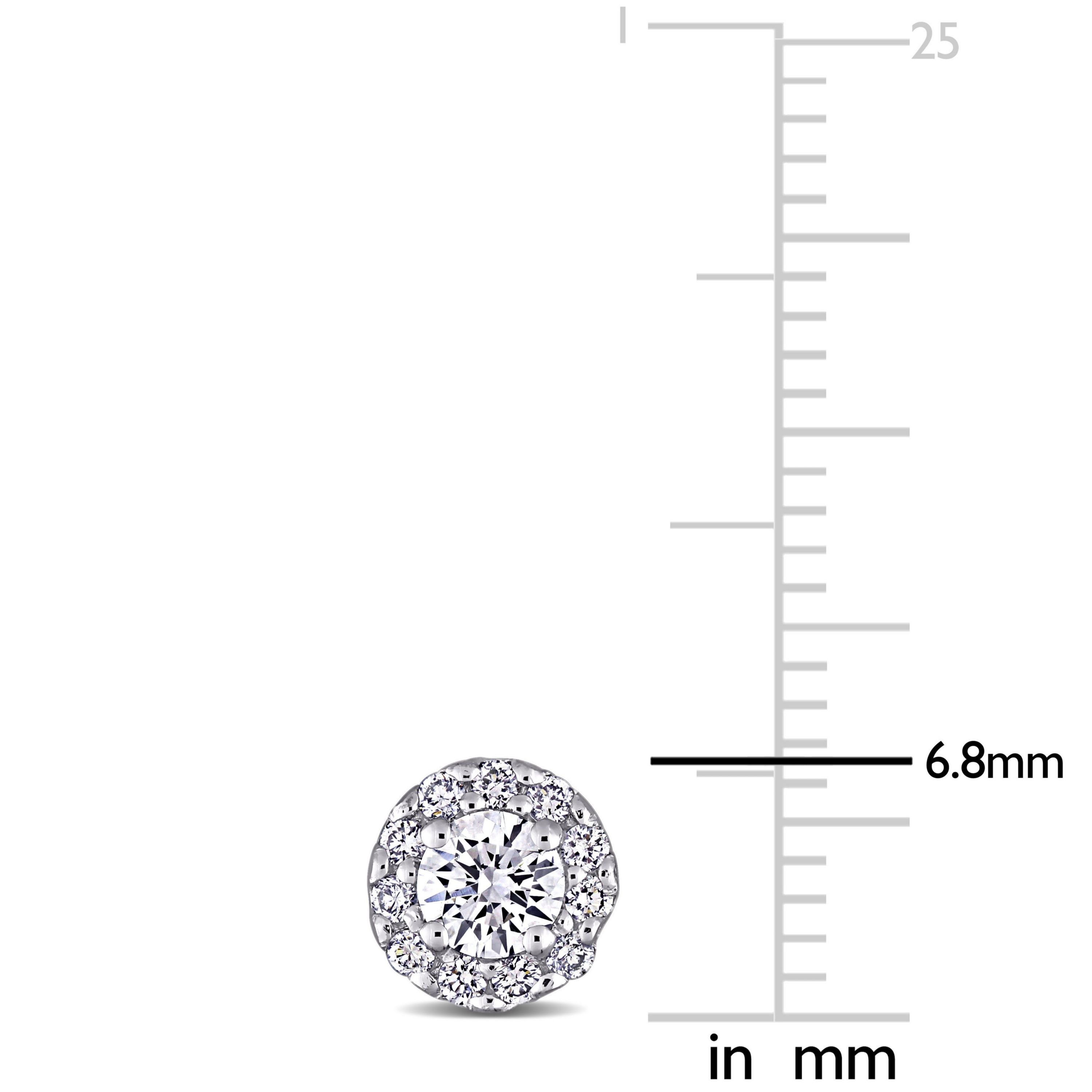 3/4 ct. t.g.w. Lab Created Diamond Halo Stud Earrings in 14K White Gold