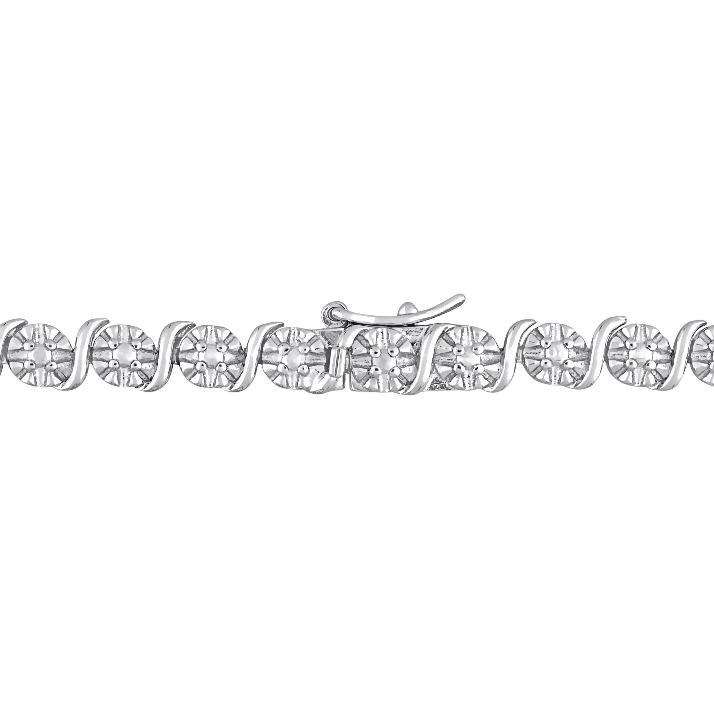 1/2 CT TW Diamond Tennis Necklace in Sterling Silver