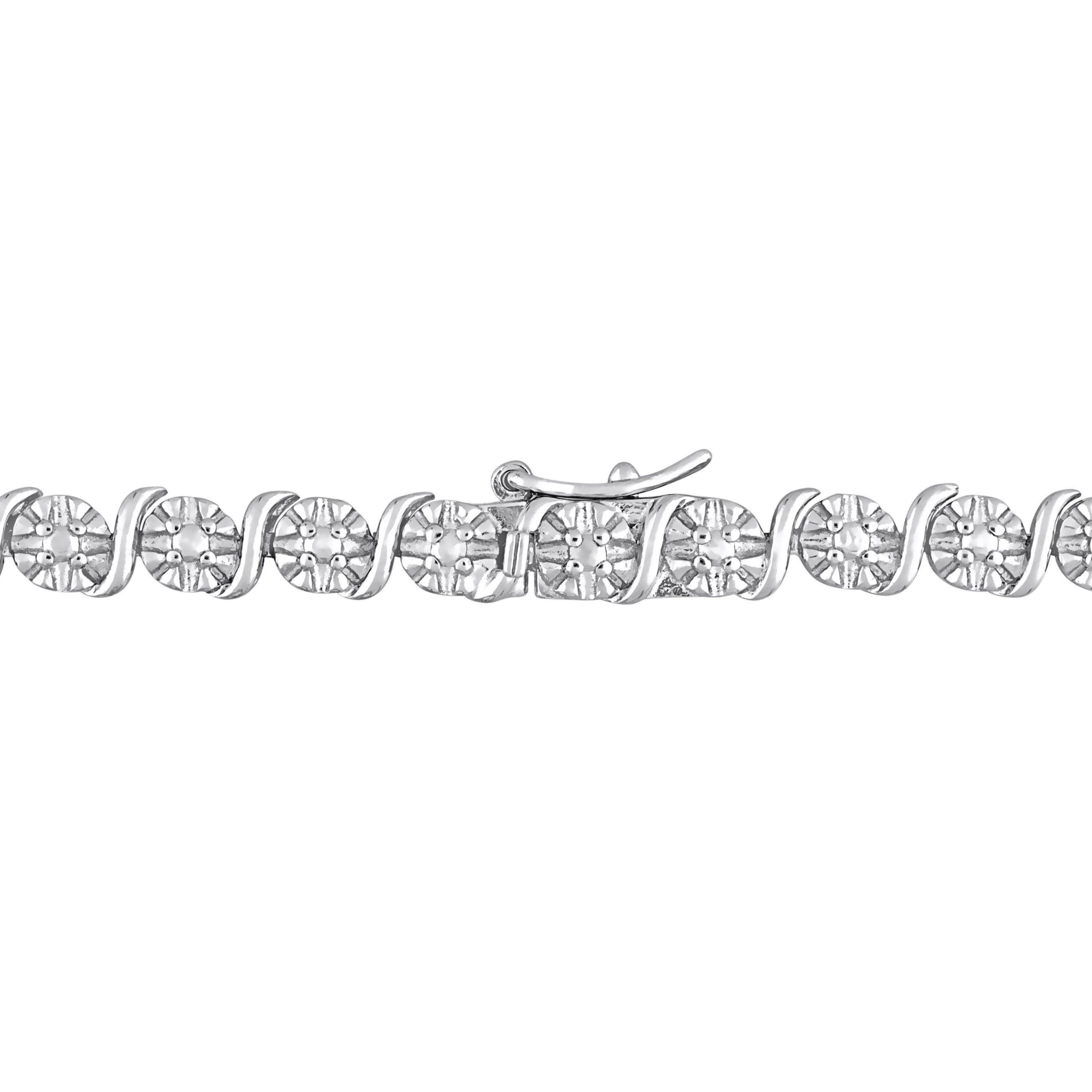 1/2 CT TW Diamond Tennis Necklace in Sterling Silver