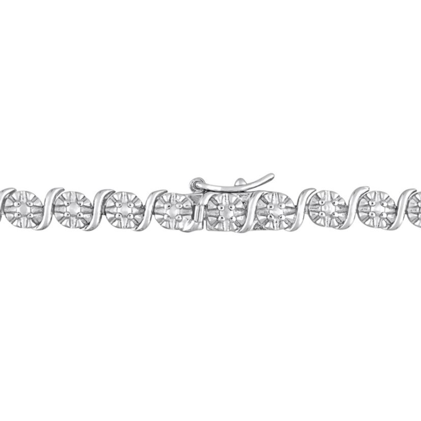 1/2 CT TW Diamond Tennis Necklace in Sterling Silver