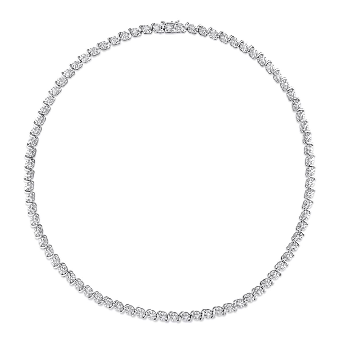 1/2 CT TW Diamond Tennis Necklace in Sterling Silver