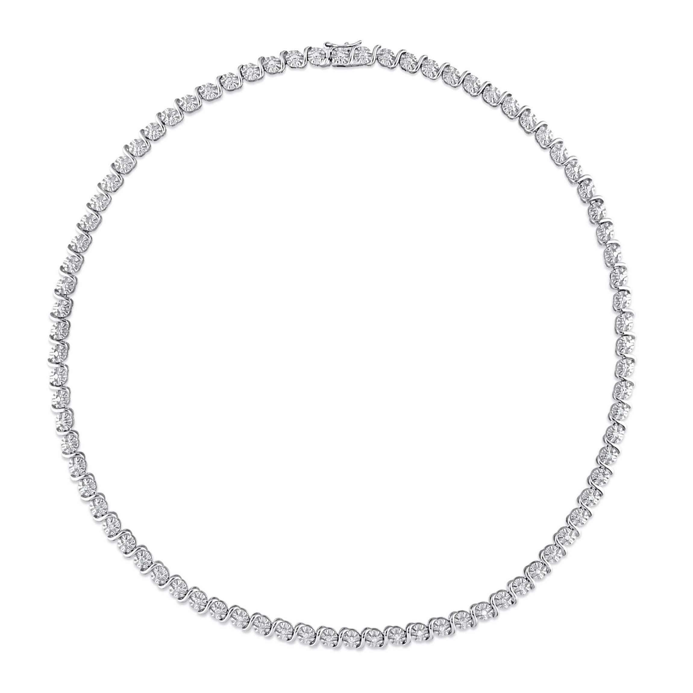 1/2 CT TW Diamond Tennis Necklace in Sterling Silver