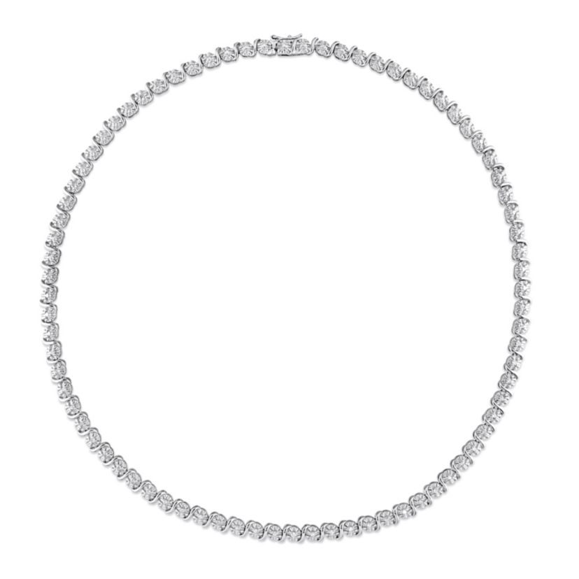 1/2 CT TW Diamond Tennis Necklace in Sterling Silver