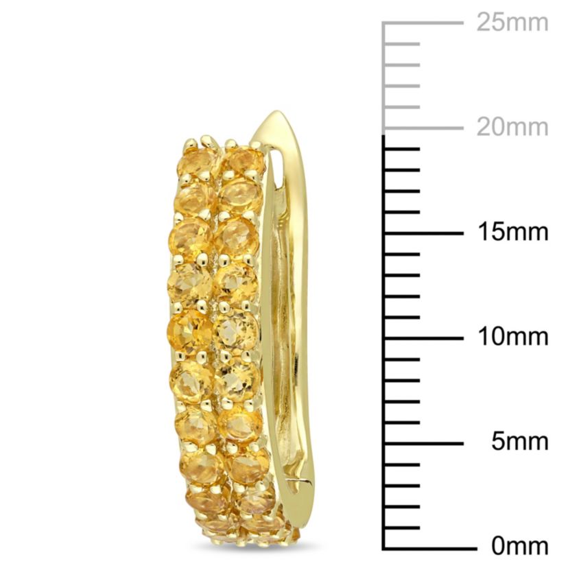 Citrine Hoop Earrings in 10K Yellow Gold