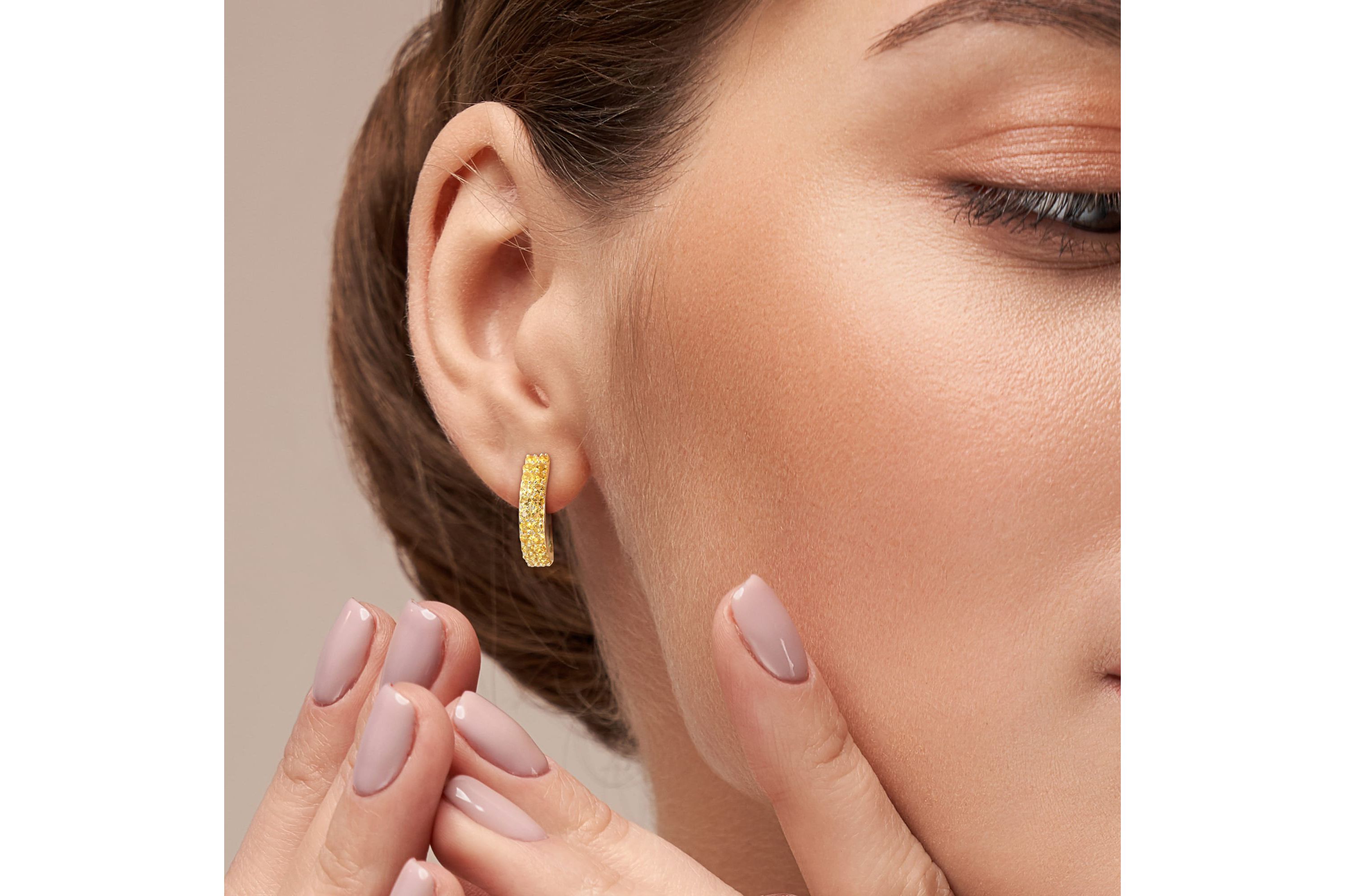 Citrine Hoop Earrings in 10K Yellow Gold