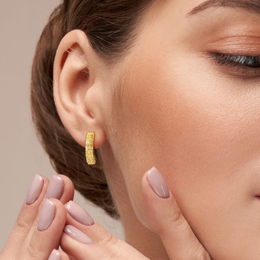 Citrine Hoop Earrings in 10K Yellow Gold
