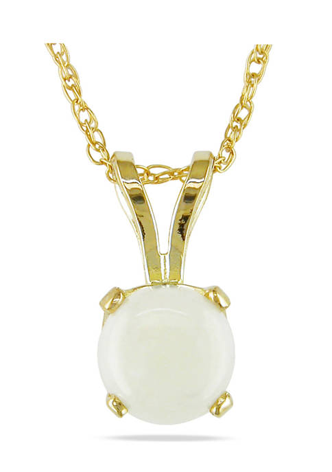 1/2 ct. t.w. Opal Solitaire Pendant with Chain in 14k Yellow Gold
