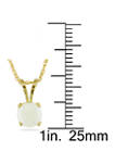 1/2 ct. t.w. Opal Solitaire Pendant with Chain in 14k Yellow Gold