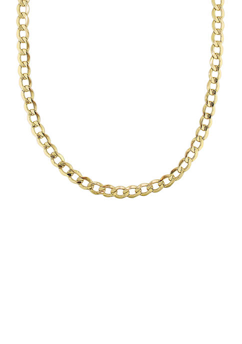 20 Inch Curb Link Chain Necklace in 10K Yellow Gold