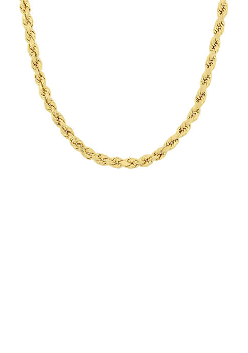 18 Inch Rope Chain Necklace in 14K Yellow Gold