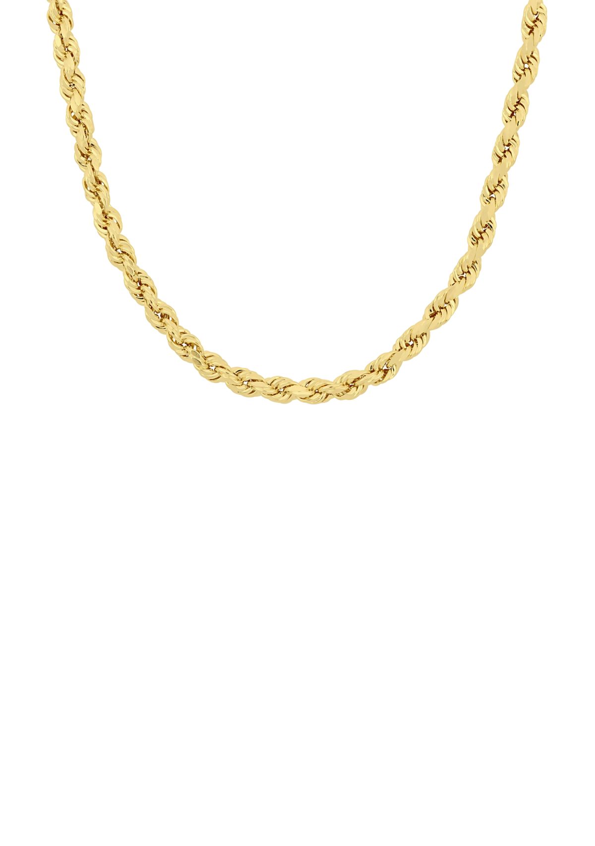 18 Inch Rope Chain Necklace in 14K Yellow Gold