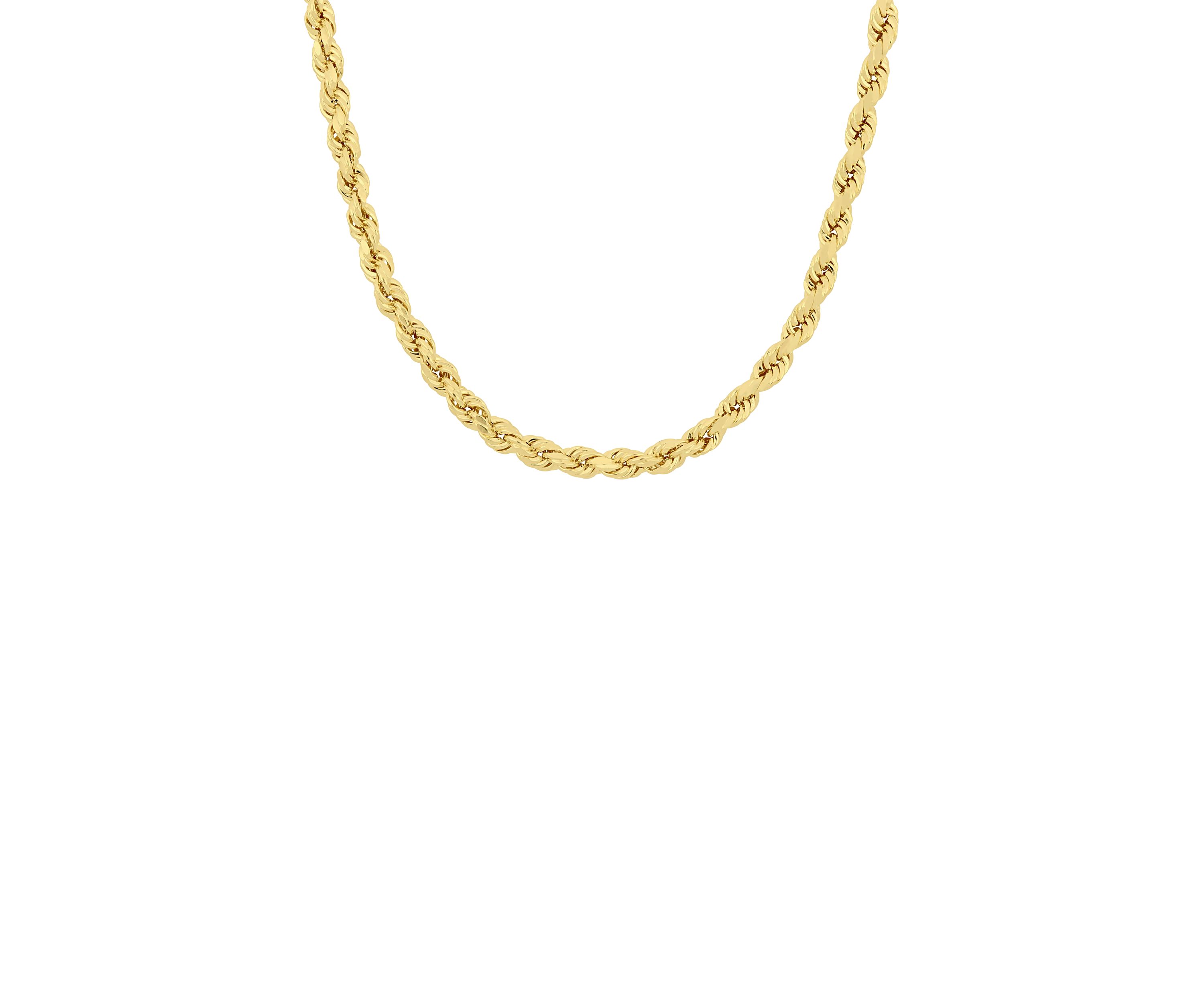18 Inch Rope Chain Necklace in 14K Yellow Gold