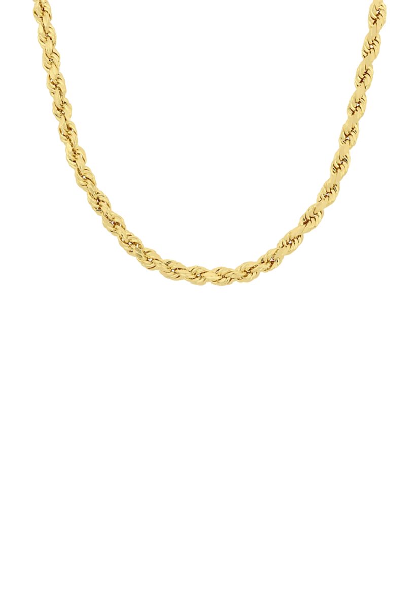 18 Inch Rope Chain Necklace in 14K Yellow Gold