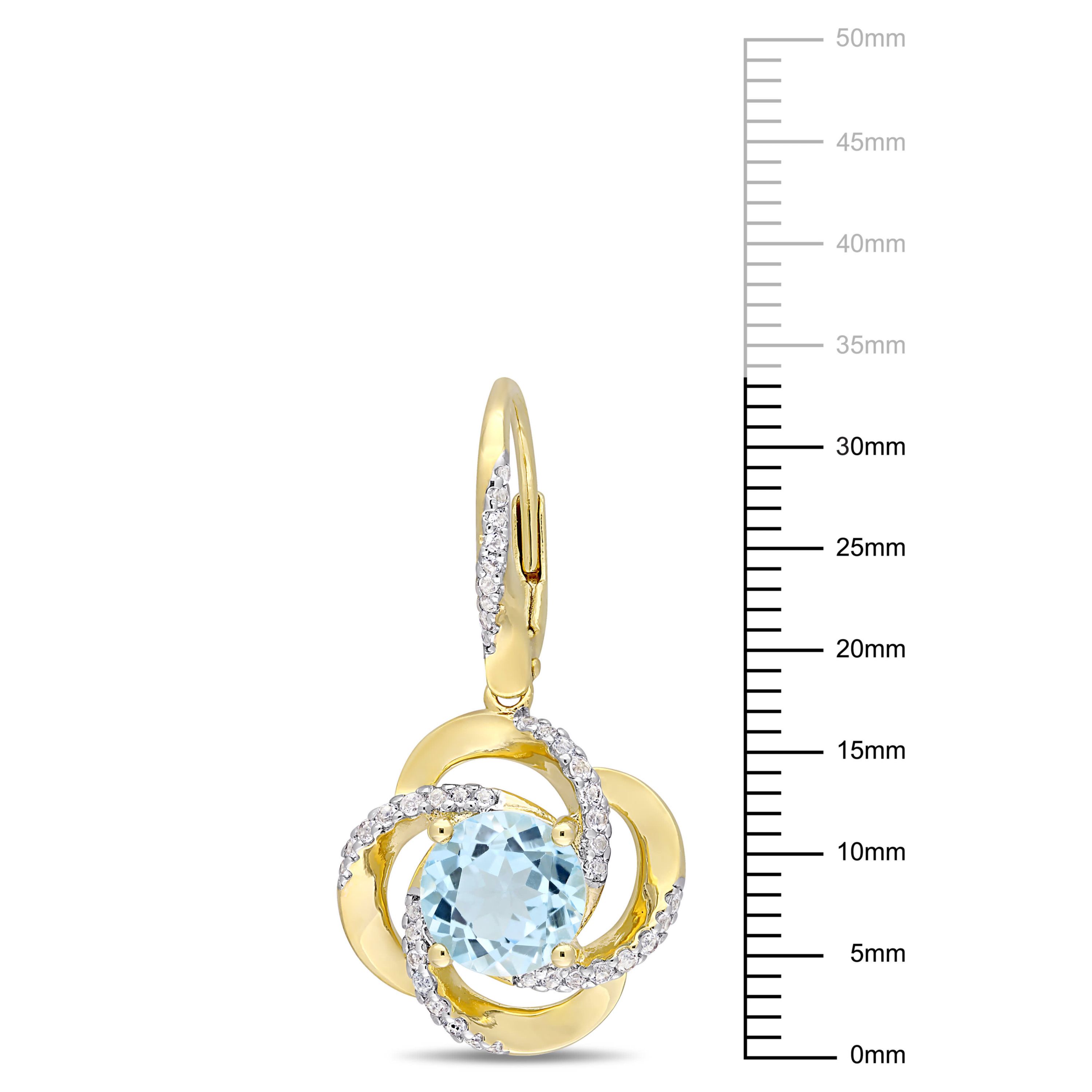 Sky Blue Topaz and White Topaz Interlaced Earrings in 2-Tone Sterling Silver