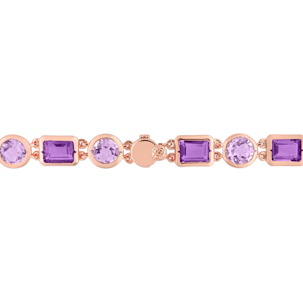 Amethyst & Rose de France Necklace in Rose Plated Sterling Silver