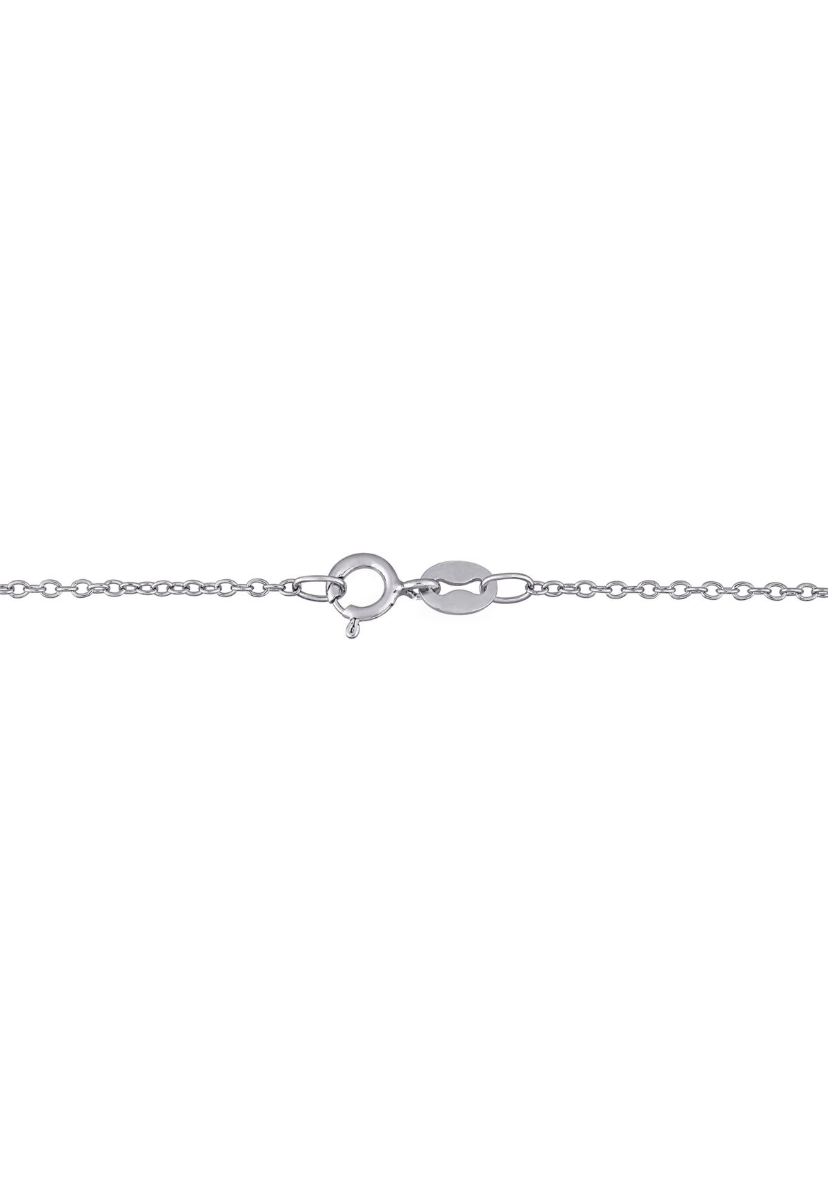 1.47 ct. t.g.w. Created Blue and White Sapphire Black Spinel Dog Necklace in Sterling Silver