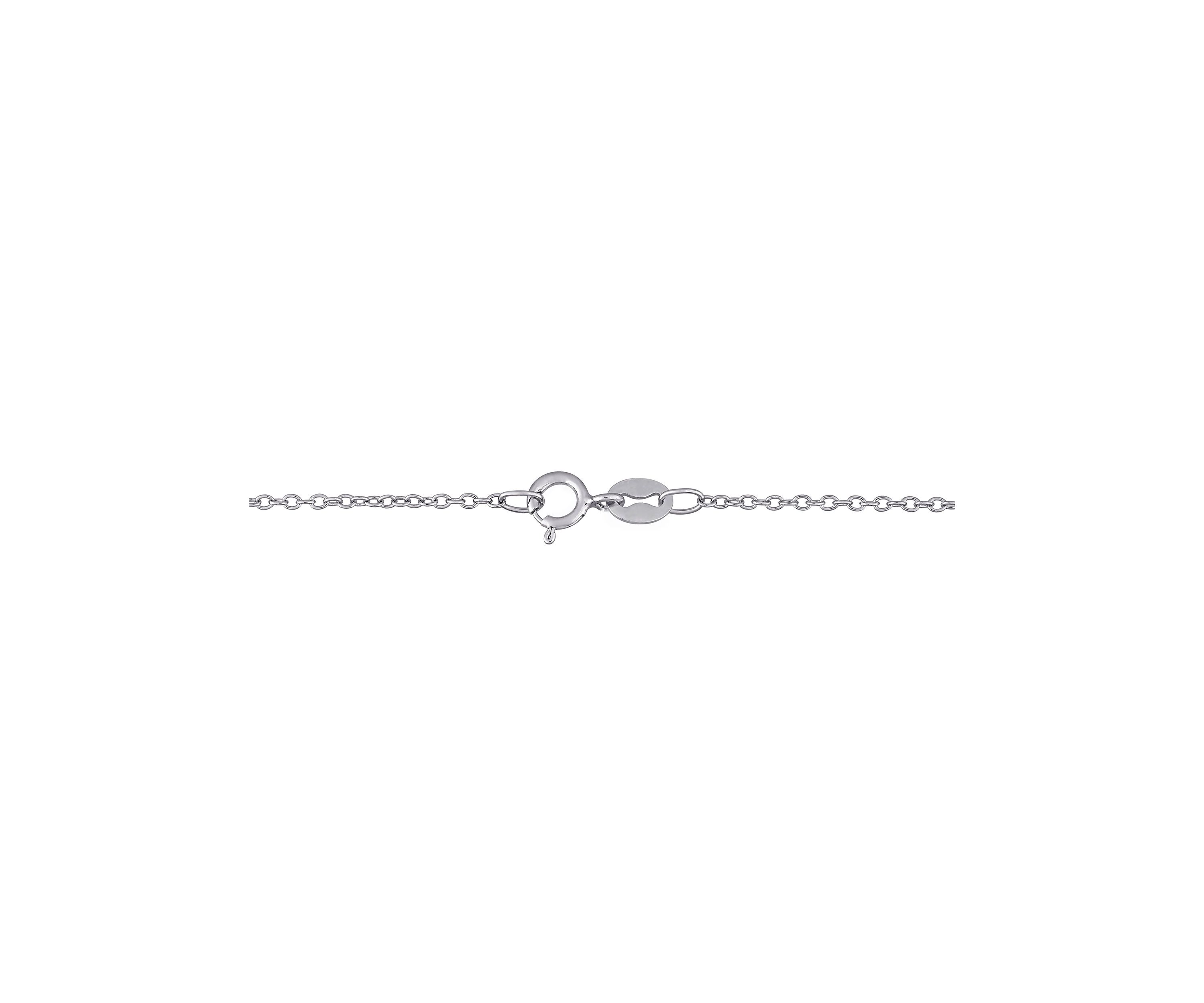 1.47 ct. t.g.w. Created Blue and White Sapphire Black Spinel Dog Necklace in Sterling Silver
