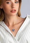 4 ct. t.w. Created Blue and Created White Sapphire Heart Cluster Necklace in Sterling Silver