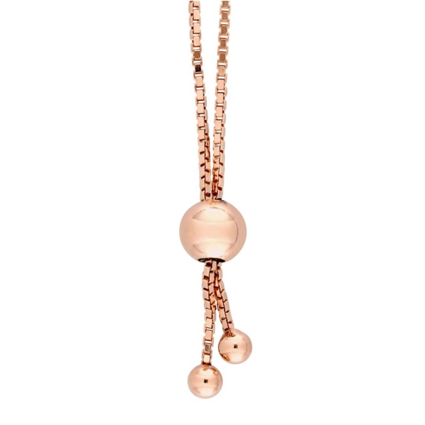 1/4 CT TW Diamond Bolo Bracelet in Rose Plated Sterling Silver