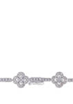 2 ct. t.w. Diamond Station Floral Link Bracelet in Sterling Silver