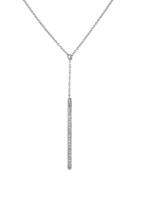 Belk & Co 1/8 Ct. T.w. Diamond Lariat Necklace In Sterling Silver