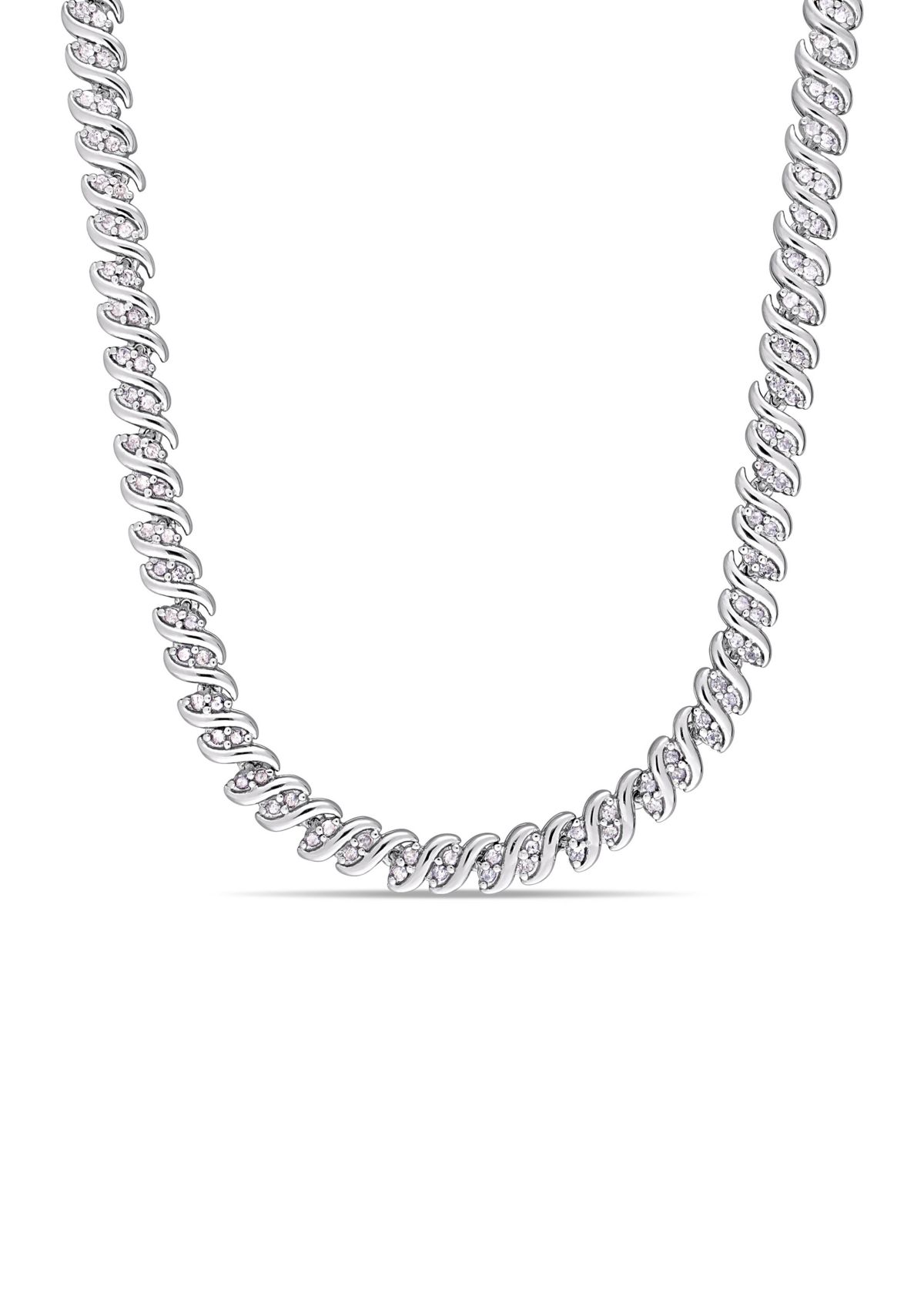 2 ct. t.w. Diamond Twist Tennis Necklace in Sterling Silver