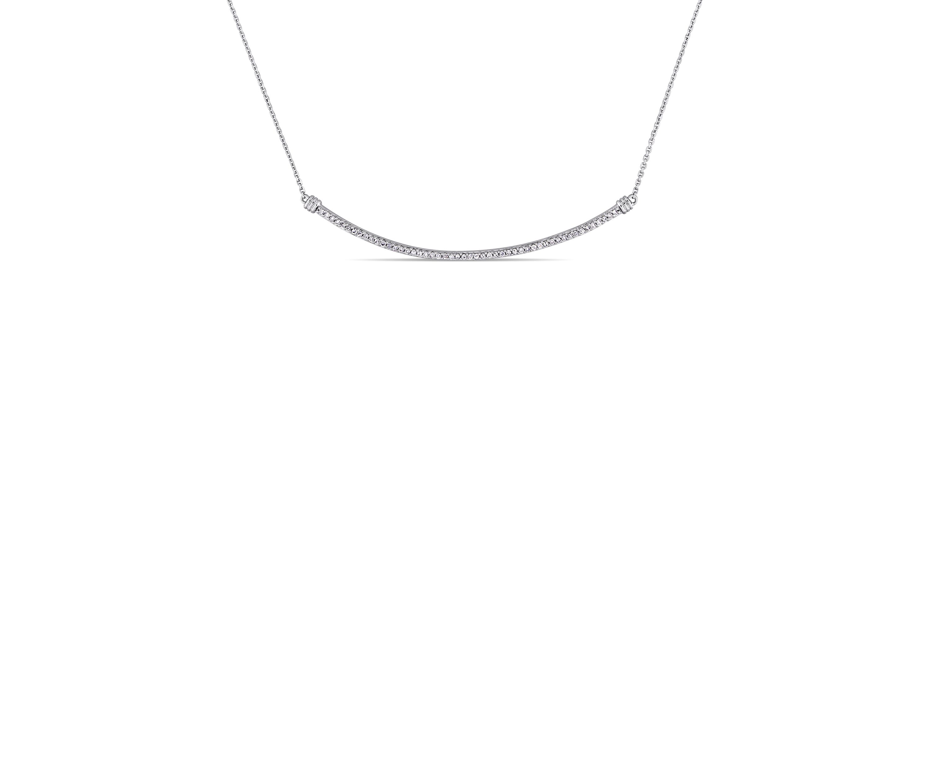 1/4 ct. t.w. Diamond Bar Necklace in 14k White Gold