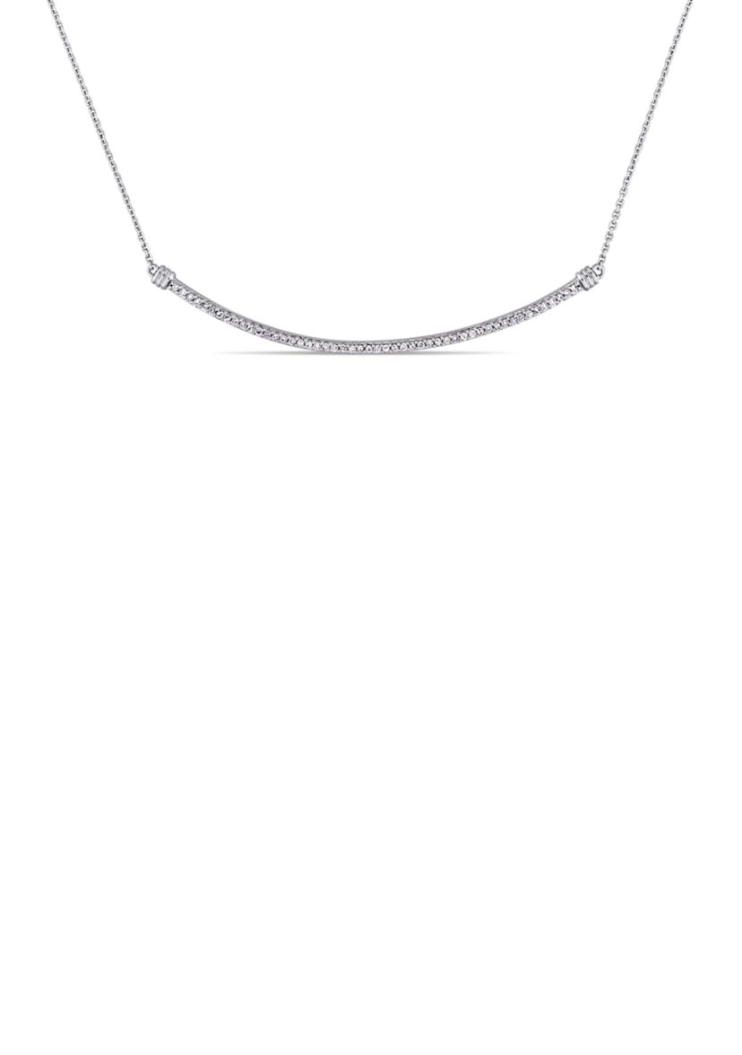 1/4 ct. t.w. Diamond Bar Necklace in 14k White Gold