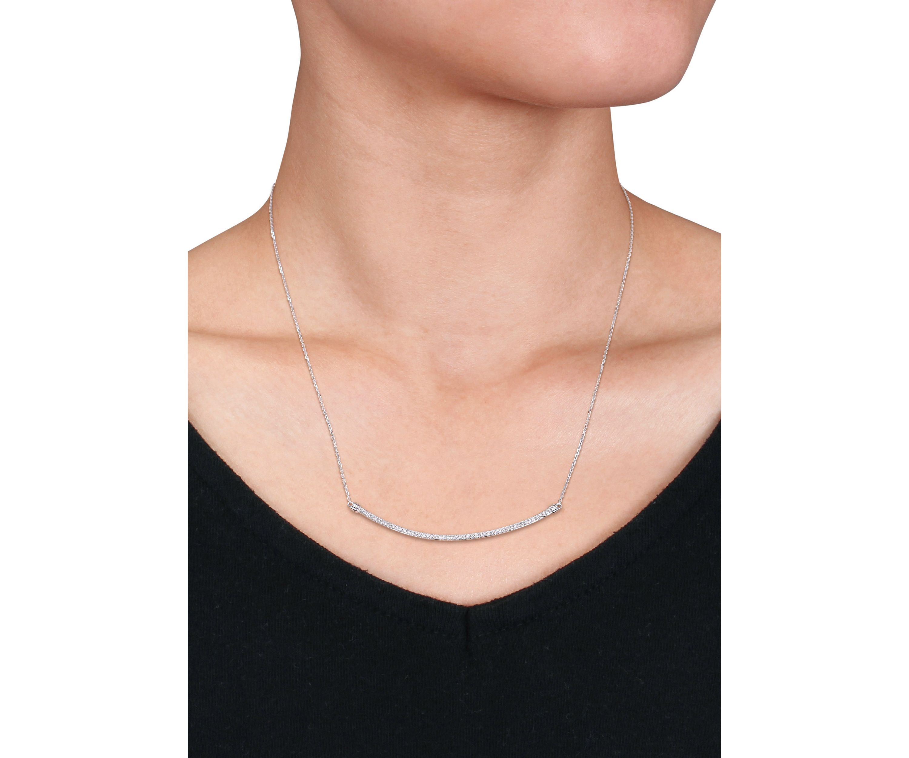 1/4 ct. t.w. Diamond Bar Necklace in 14k White Gold