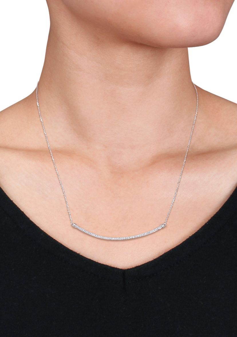 1/4 ct. t.w. Diamond Bar Necklace in 14k White Gold