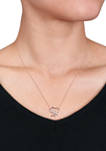 1/10 ct. t.w. Diamond Cursive Open Heart Necklace in 10k Rose Gold