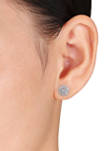 1/2 ct. t.w. Diamond Halo Stud Earrings in 10k White Gold