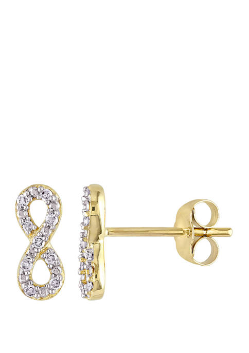  1/10 ct. t.w. Diamond Infinity Earrings in 10k Yellow Gold