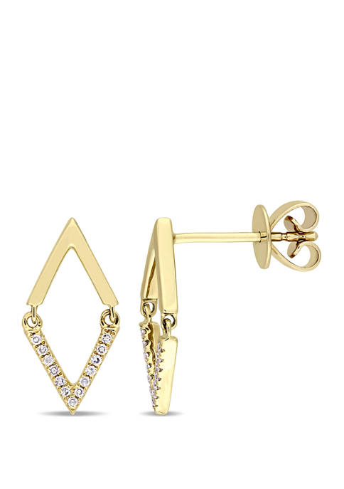 1/10 ct. t.w. Diamond Accent Geometric Earrings in 14K Yellow Gold