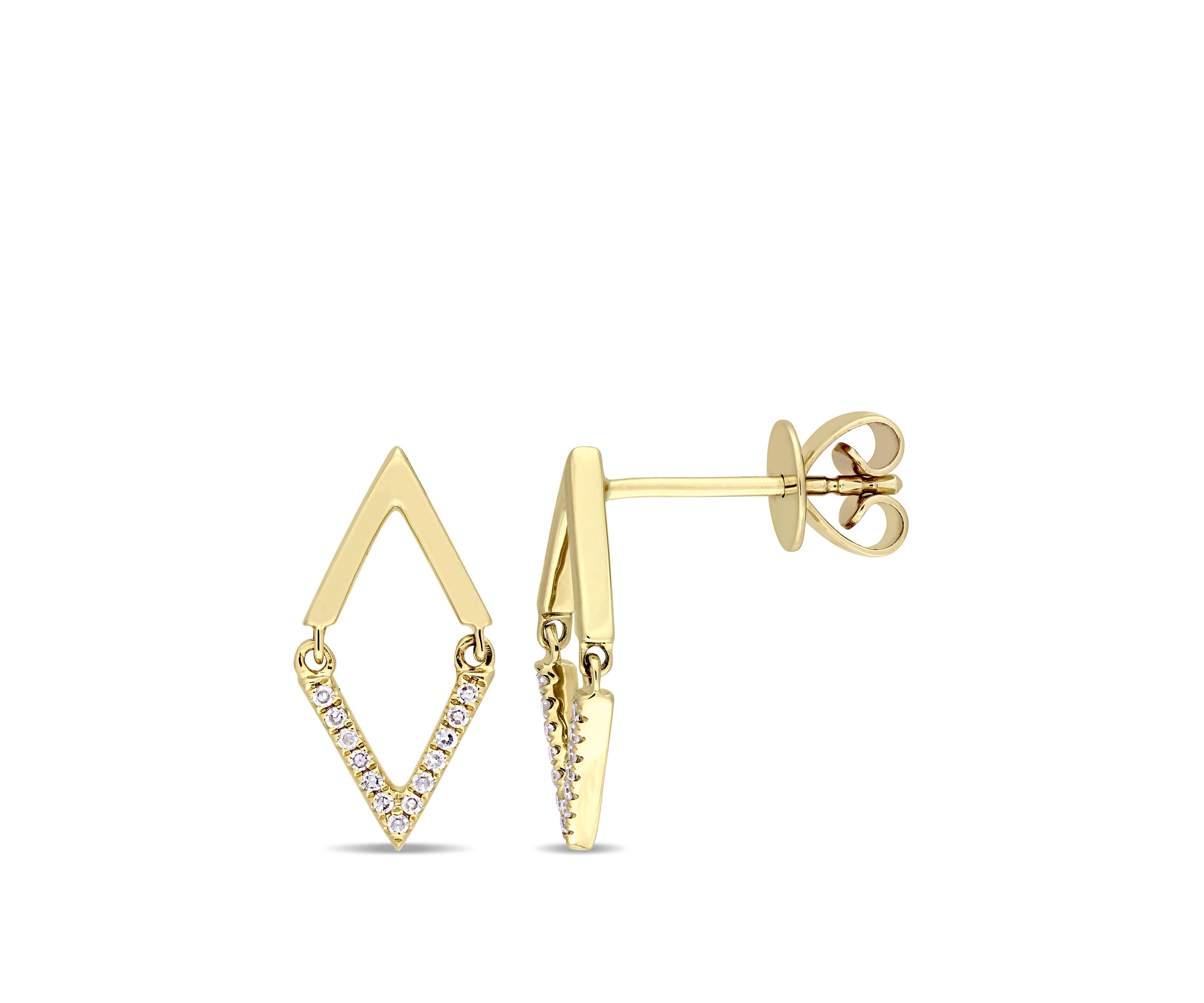 1/10 ct. t.w. Diamond Accent Geometric Earrings in 14K Yellow Gold