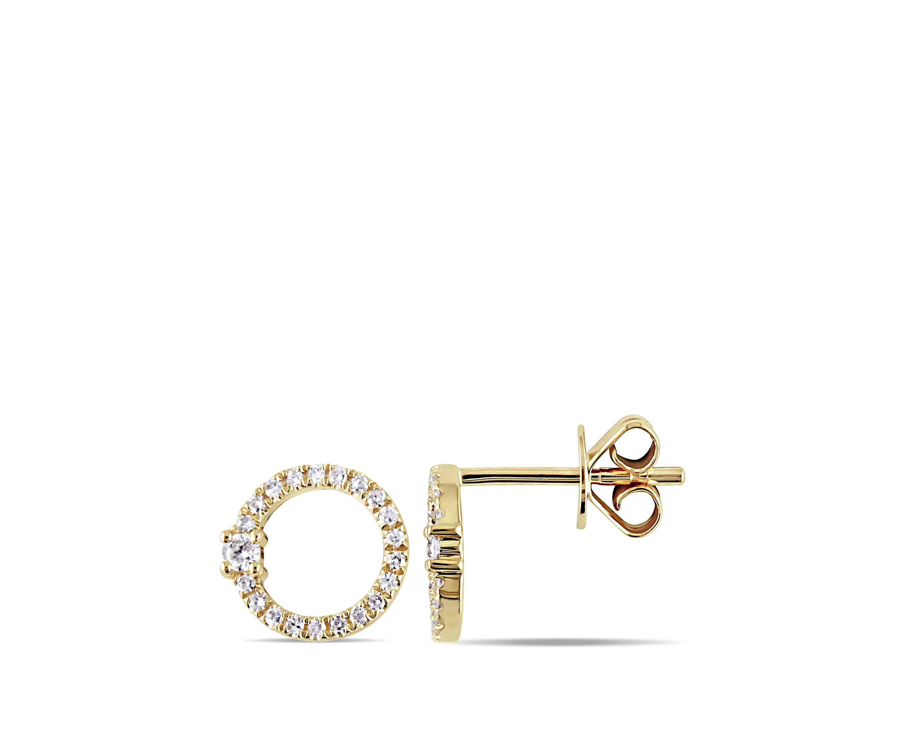  1/6 ct. t.w. Diamond Circle Stud Earrings in 14K Yellow Gold
