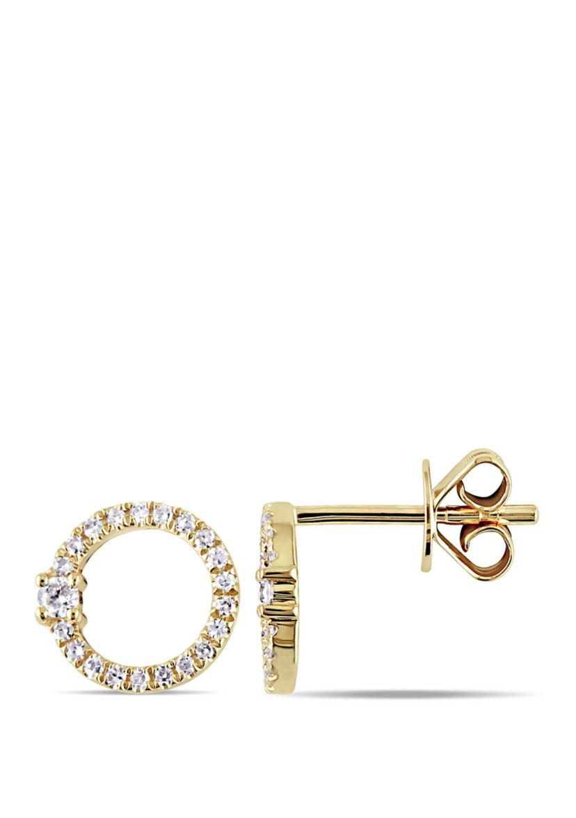  1/6 ct. t.w. Diamond Circle Stud Earrings in 14K Yellow Gold